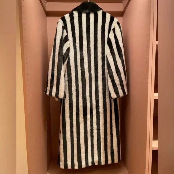 STAUD Faux Fur Striped Coat - Picture 4 of 5